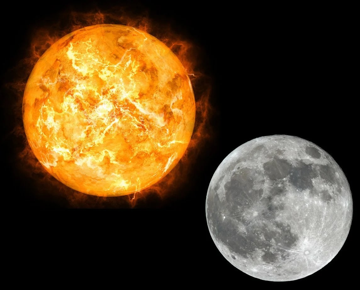 Солнце и земля одинакового размера