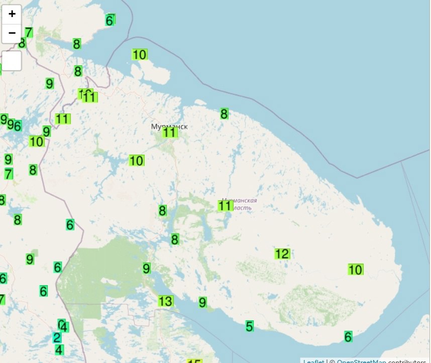 Карта погоды мурманск