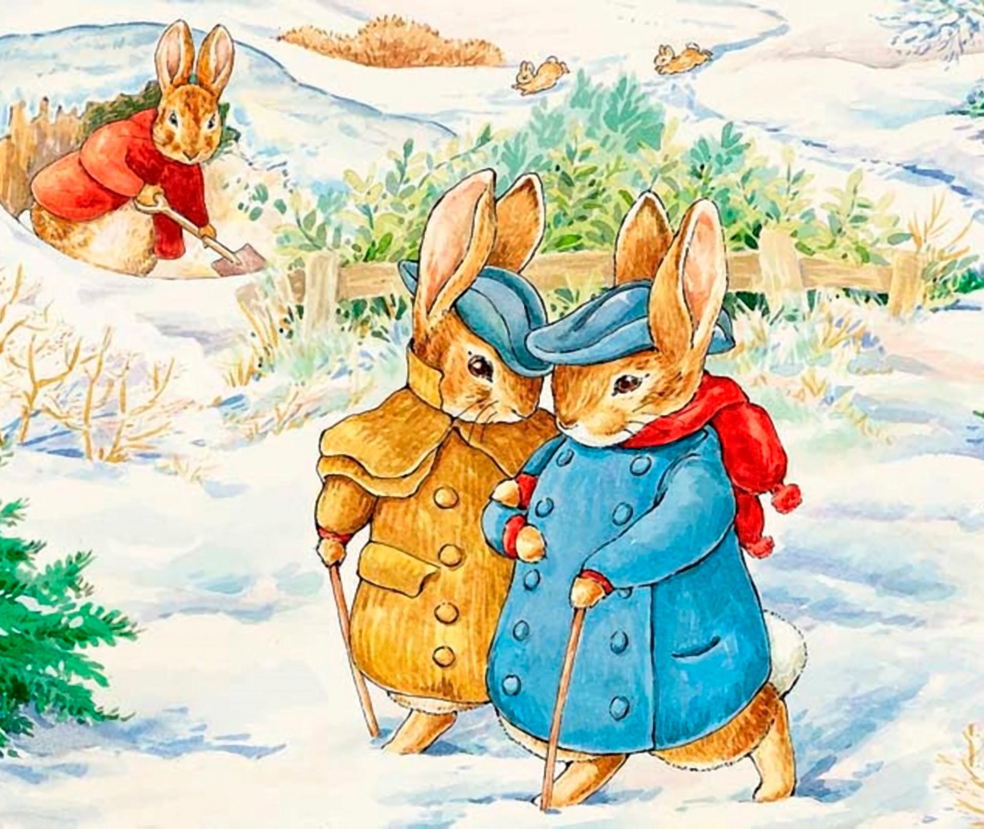 Беатрис Поттер кролики новогодние