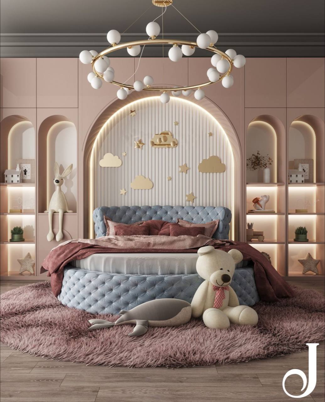 Angelic room детская. Детская комната с круглой кроваткой. Плюшевая комната. Ангелик рум детская мебель.