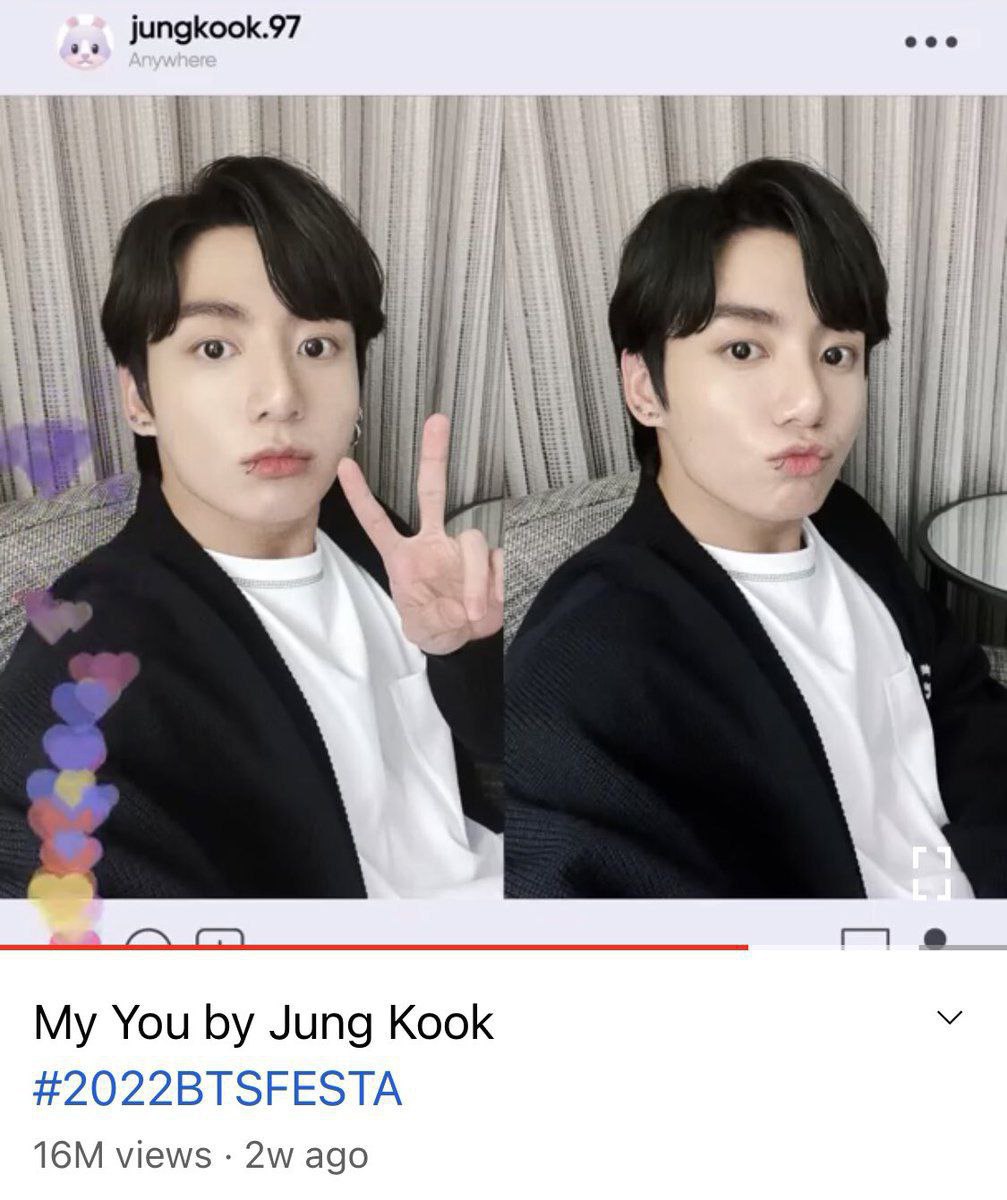 MY YOU&quot; by JUNGKOOK has surpassed 16M views on YouTube! 